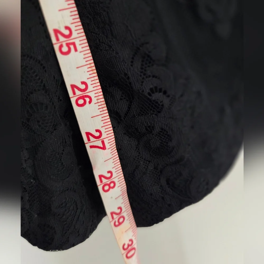 Vince Camuto Long Sleeve Black Lace Shorts Romper - Picture 4 of 5